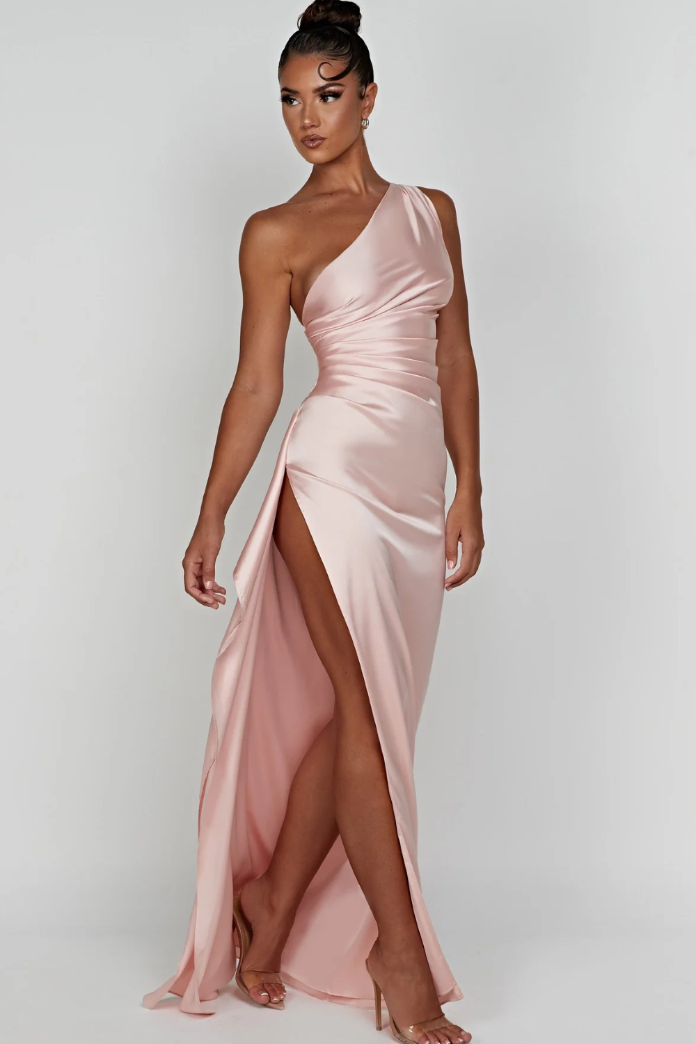 FAUSTYNA | ELEGANCKA SATYNOWA SUKNIA MAXI