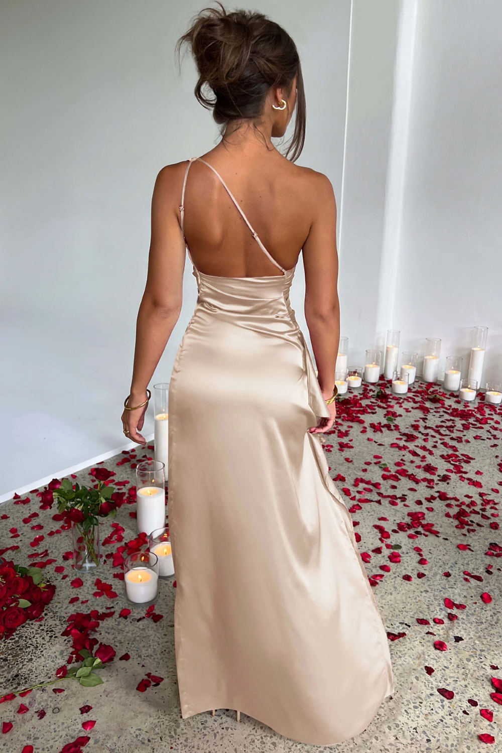 FAUSTYNA | ELEGANCKA SATYNOWA SUKNIA MAXI
