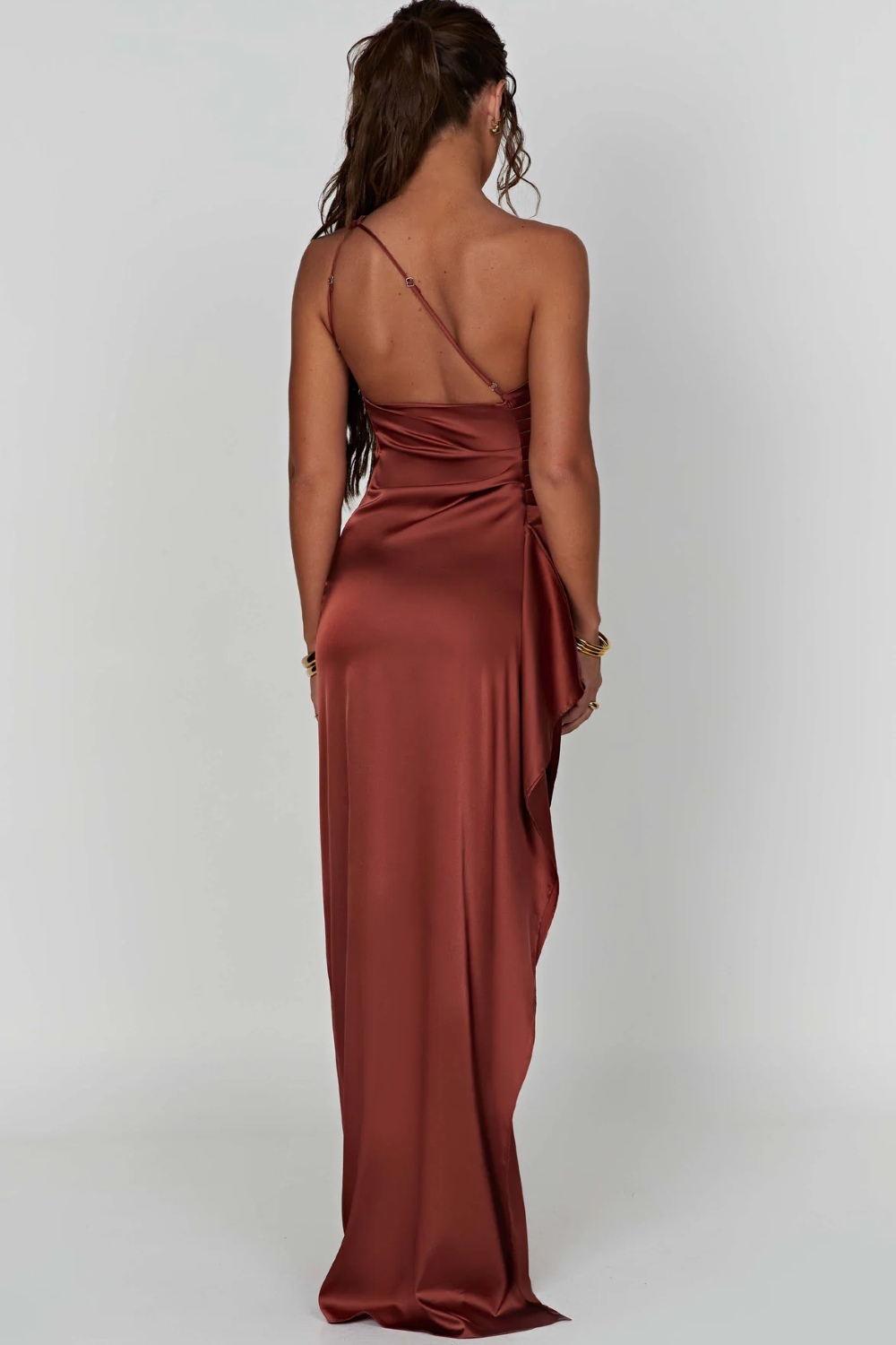 FAUSTYNA | ELEGANCKA SATYNOWA SUKNIA MAXI