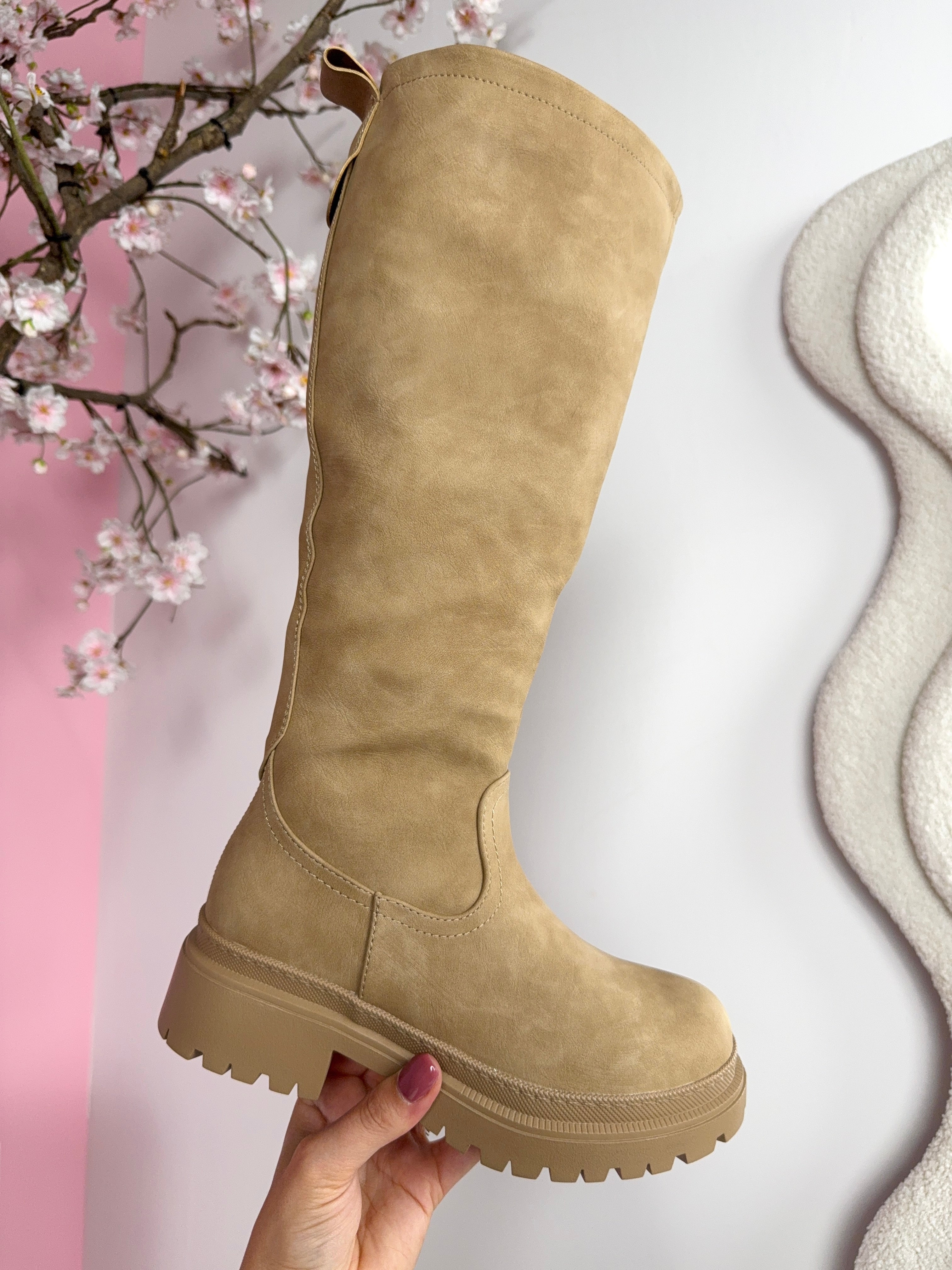 Anetta Khaki Wysokie Botki