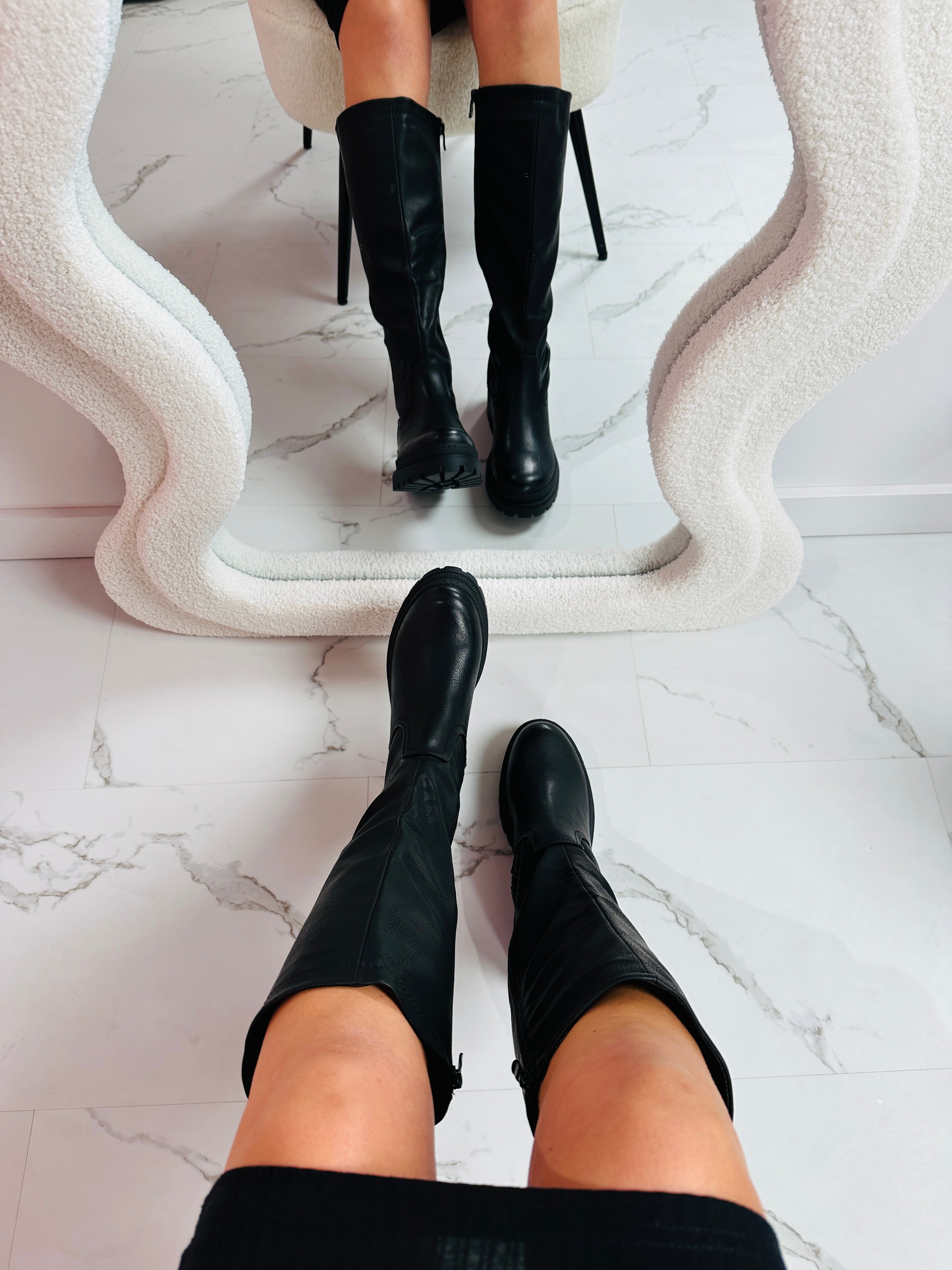 Czarne wysokie botki Anetta