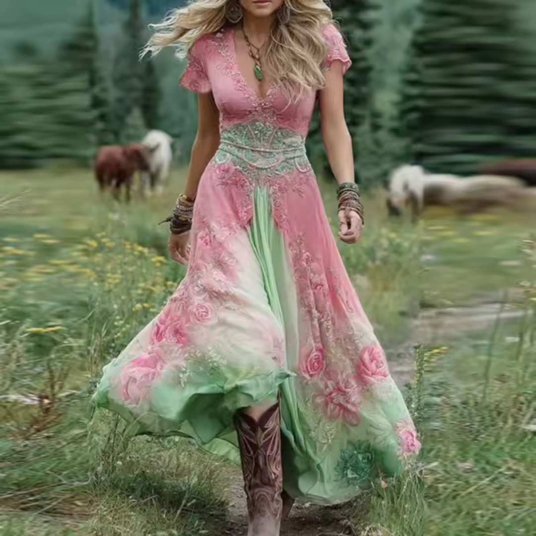 ROZALIA | SUKIENKA MAXI KWIATOWA