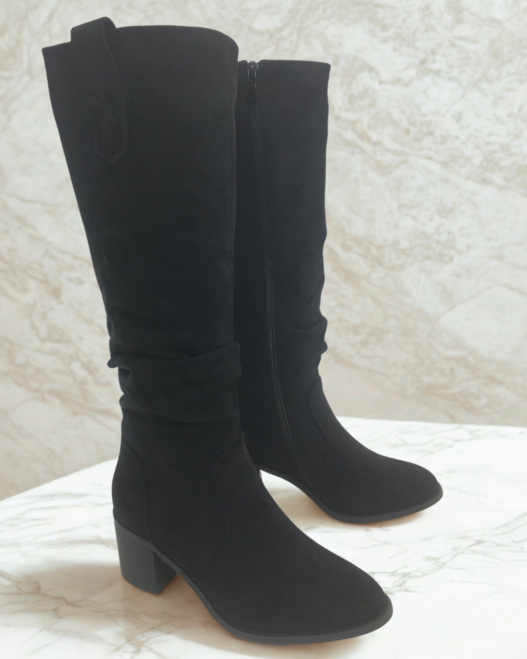 Czarne Wysokie Botki Margo