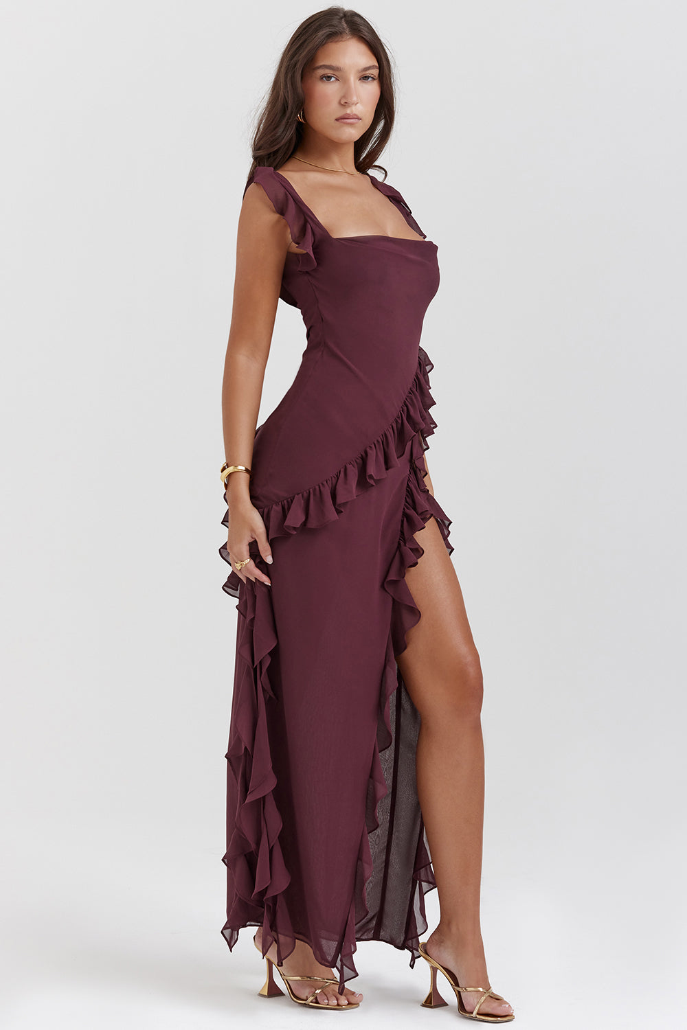 RHEA | ELEGANCKA SUKIENKA Z ROZCIĘCIEM Z BOKU