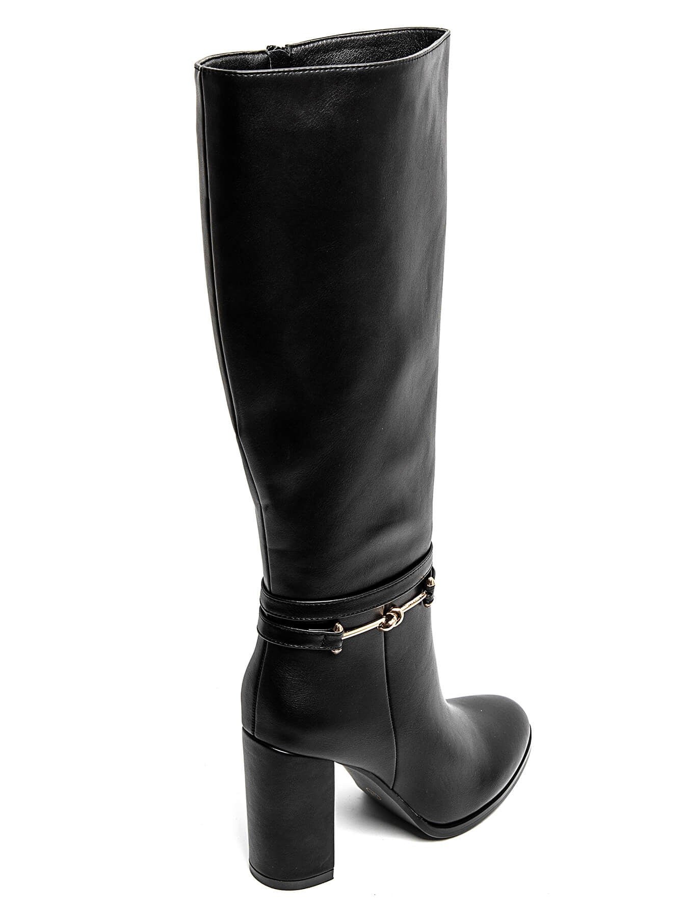 Czarne Botki na Obcasie Marly