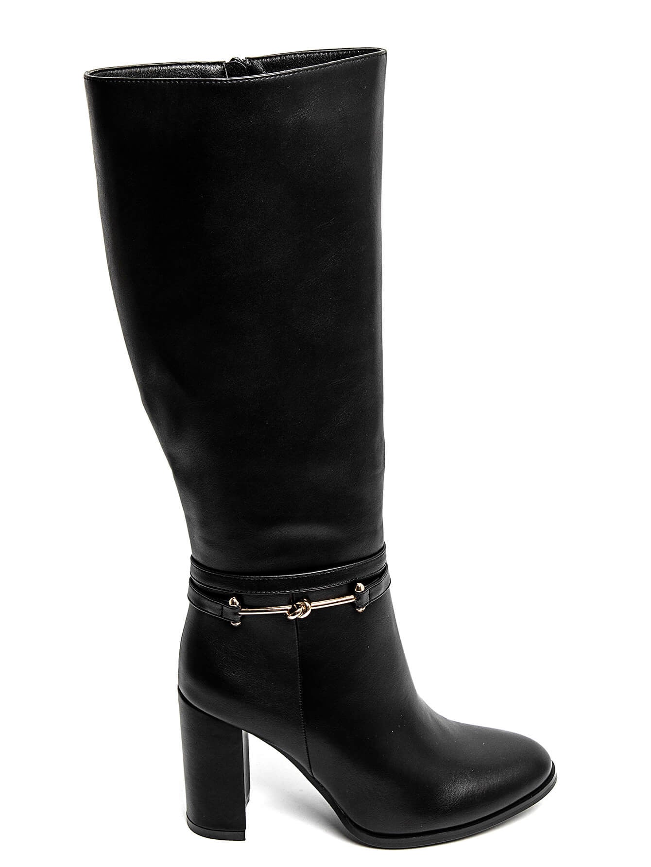 Czarne Botki na Obcasie Marly