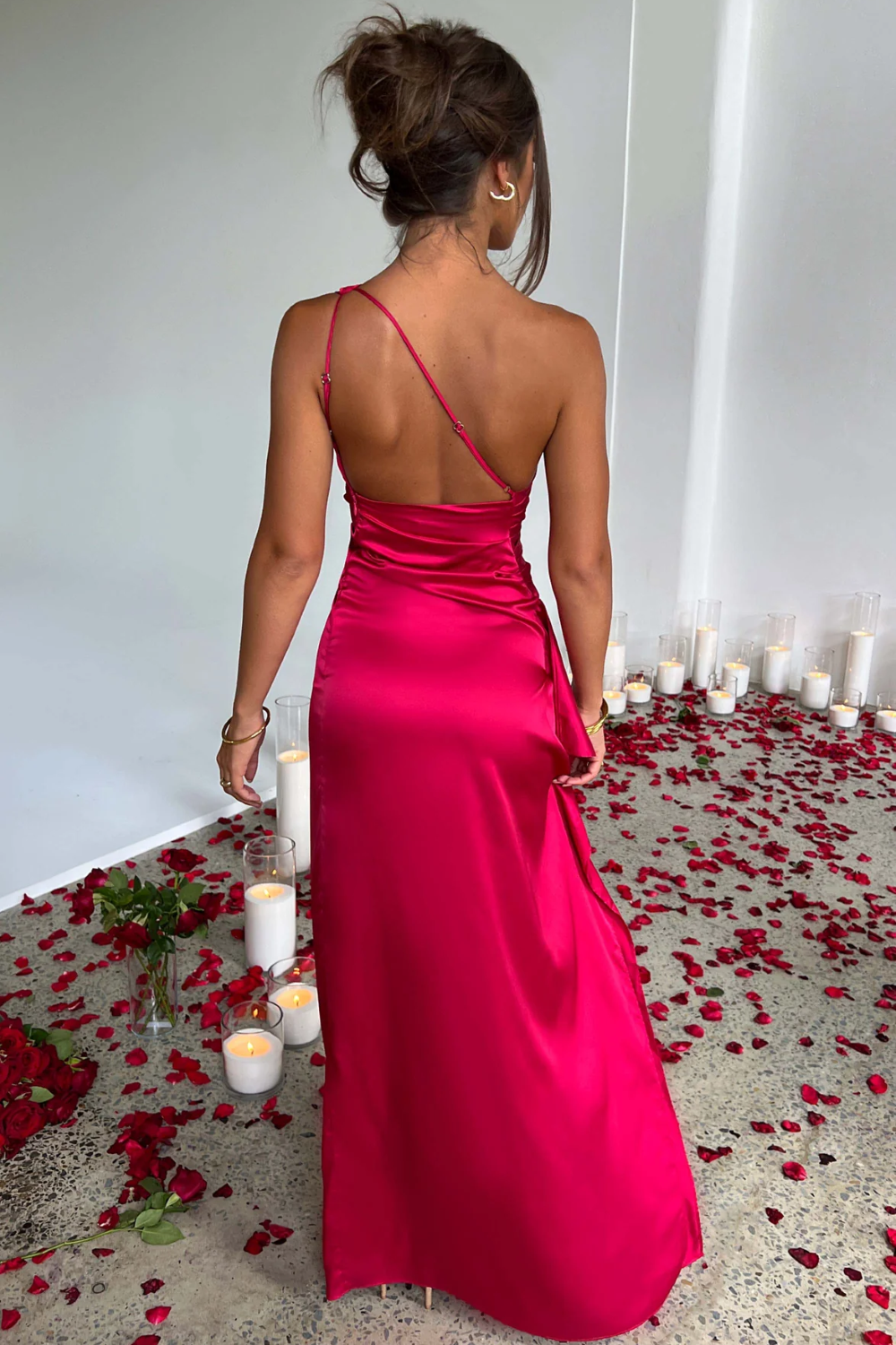 FAUSTYNA | ELEGANCKA SATYNOWA SUKNIA MAXI