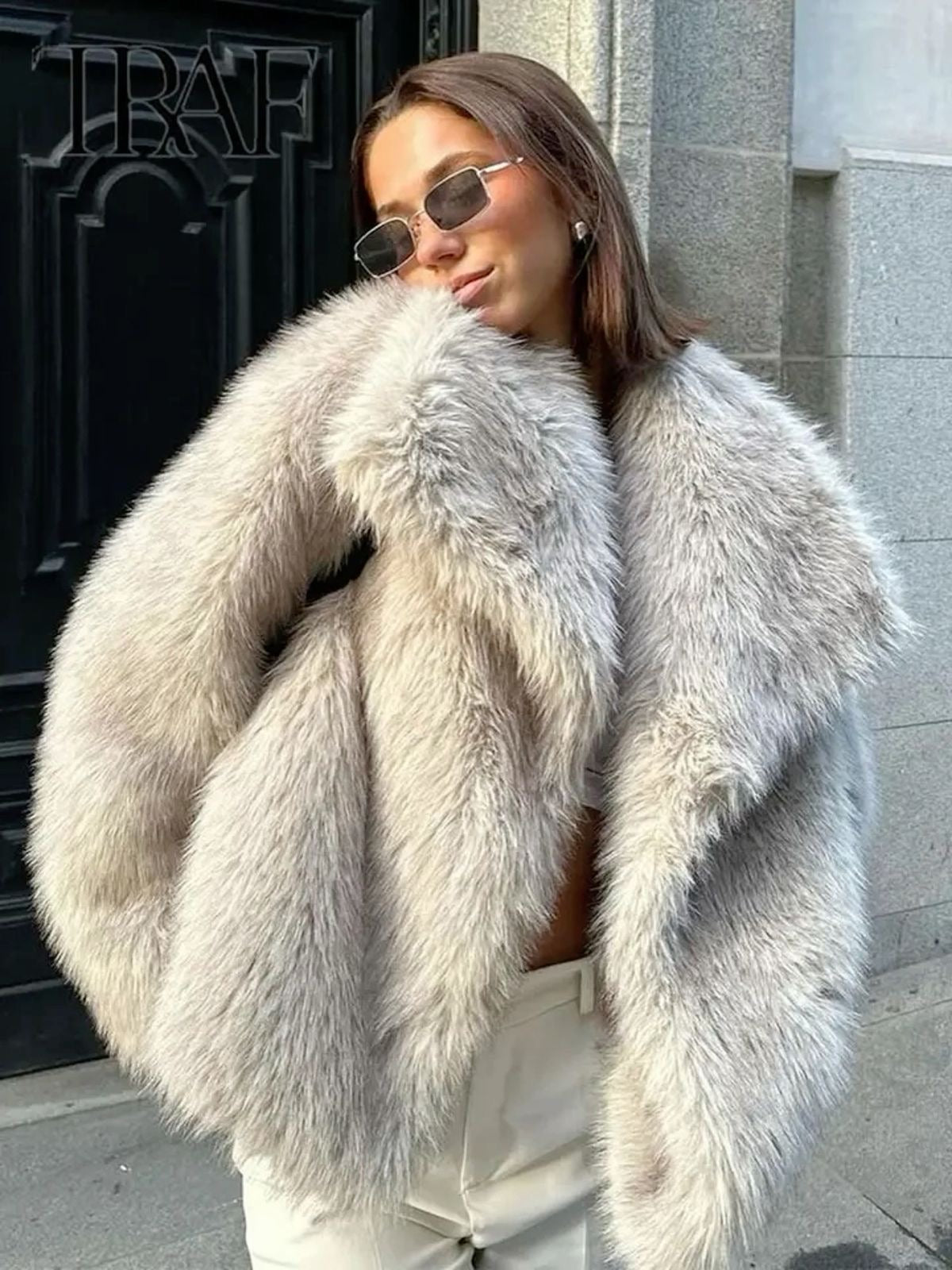 GISELE | PŁASZCZ ZE SZTUCZNEGO FUTRA