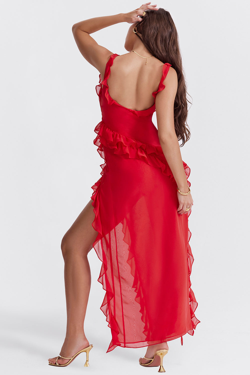 RHEA | ELEGANCKA SUKIENKA Z ROZCIĘCIEM Z BOKU