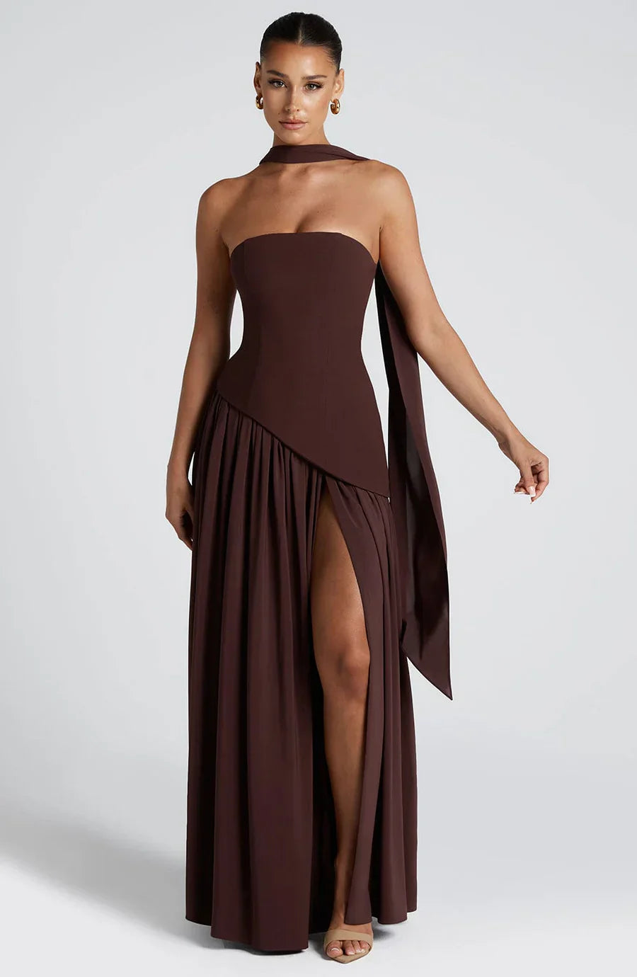 ZOEY | ELEGANCKA SUKIENKA MAXI Z ROZCIĘCIEM